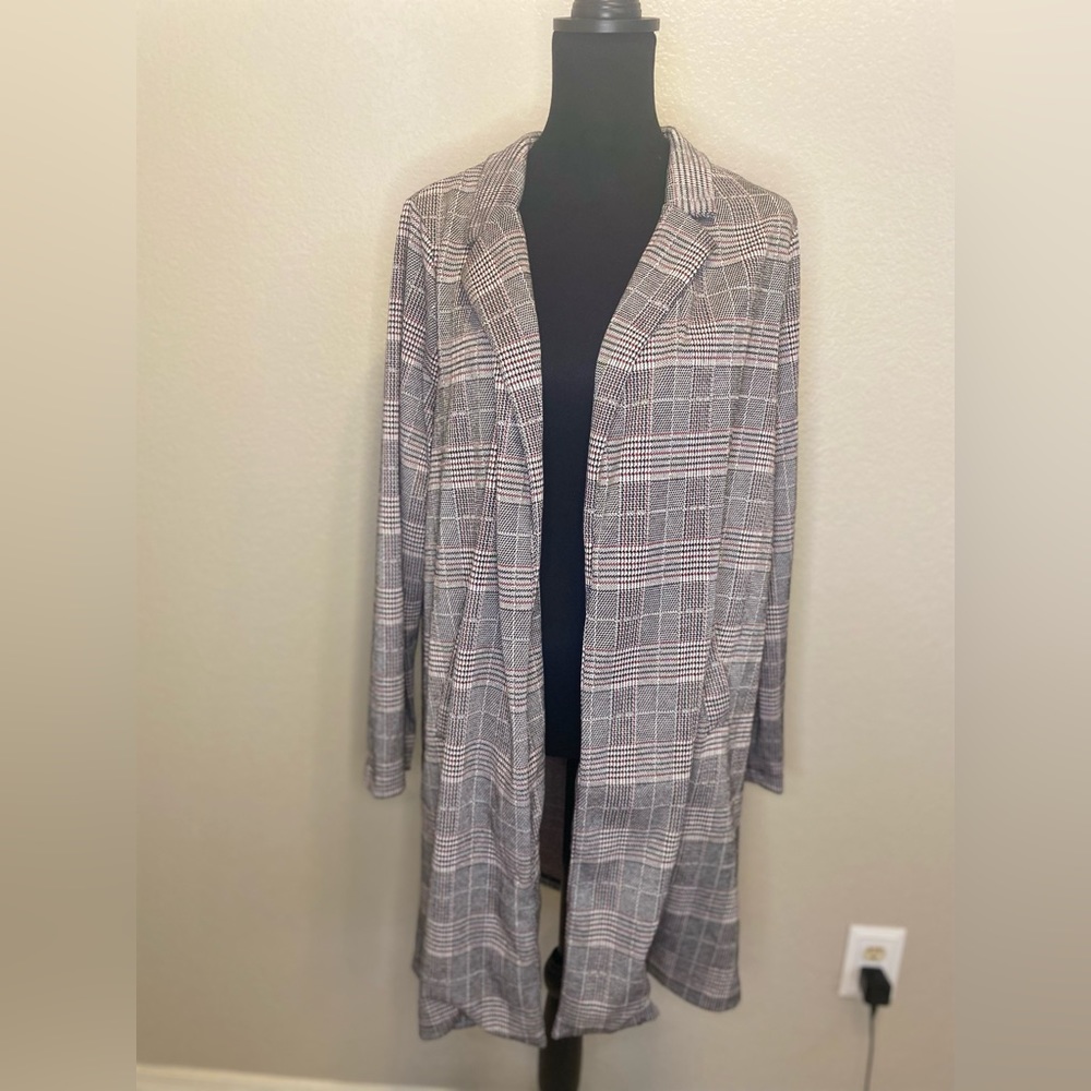 Melloday long plaid blazer